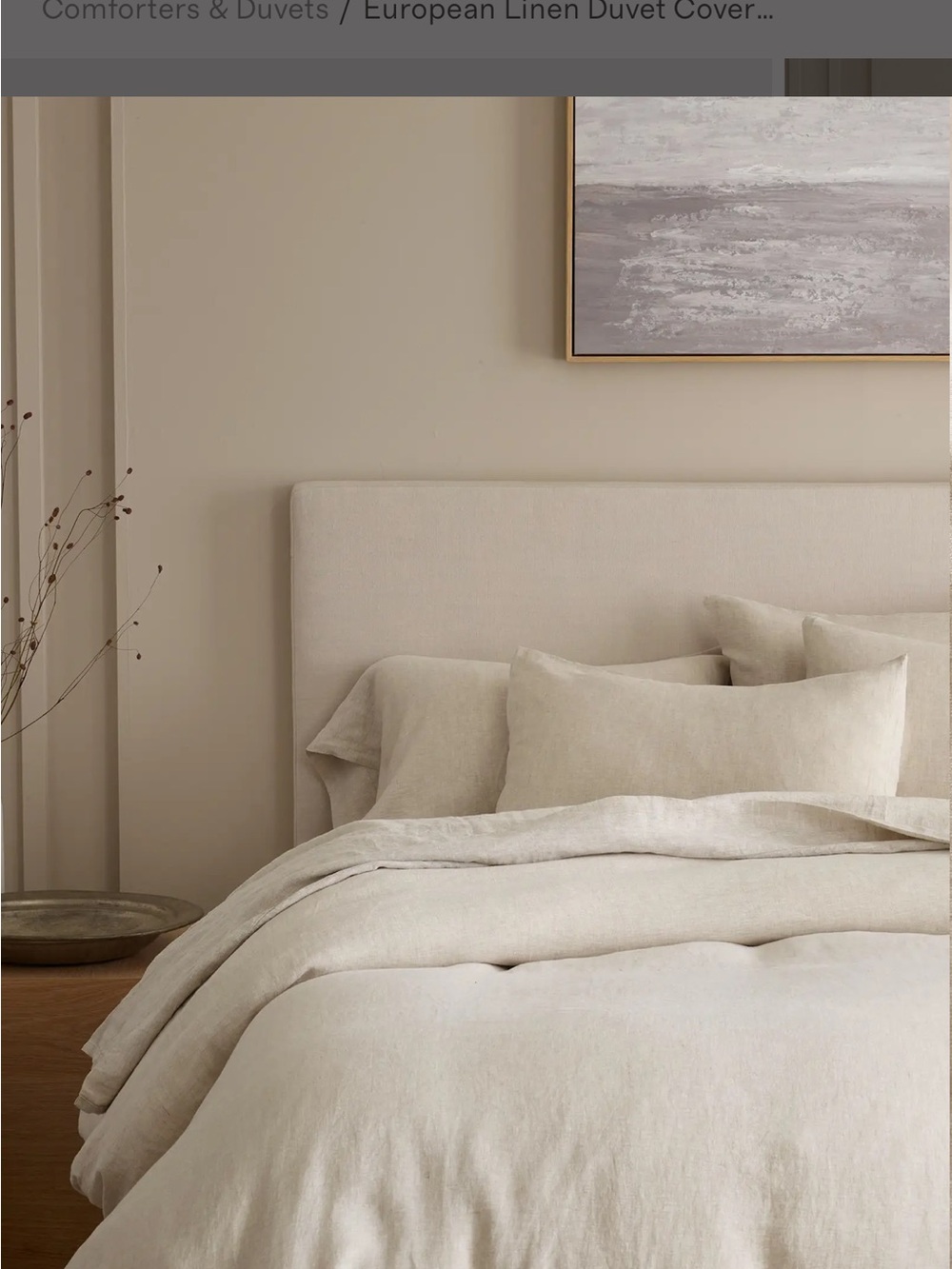 Quince king European linen duvet cover set. Like new. Chambray color. - Picture 3 of 13